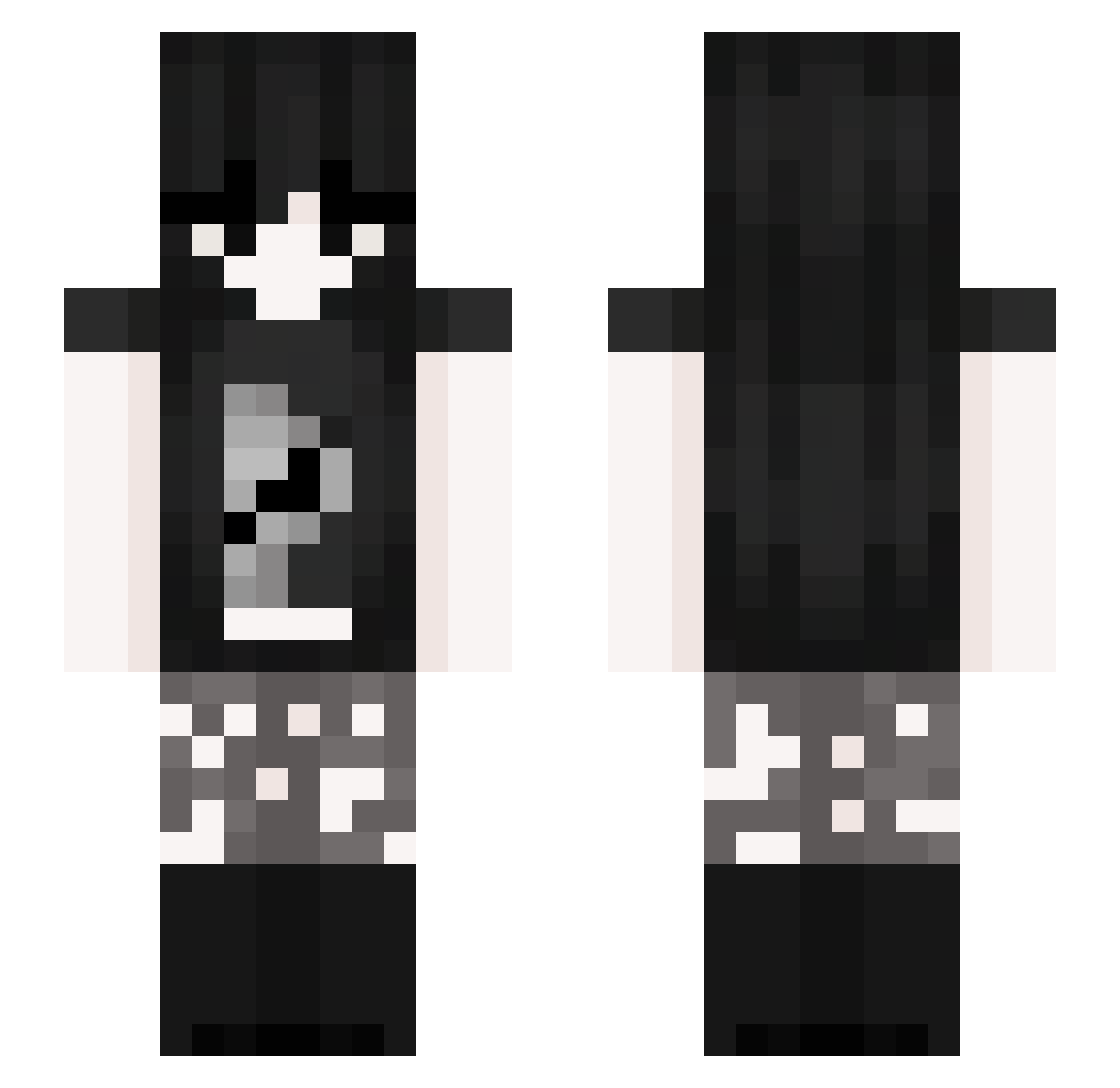 slushynooobz Minecraft skin, front and back view