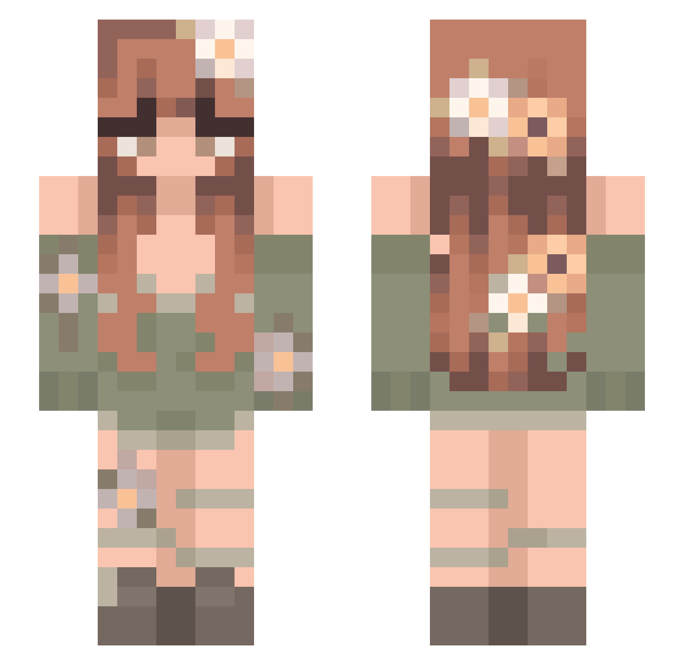 Embrilek Minecraft skin, front and back view
