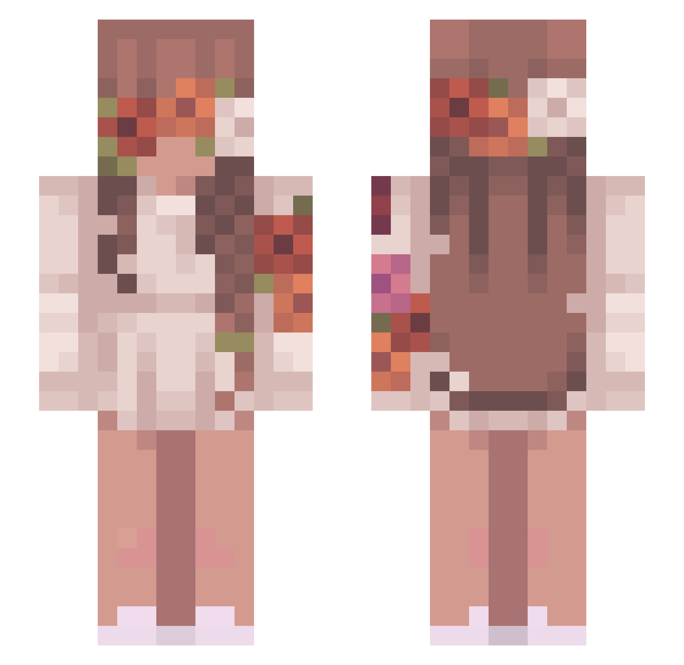 whoRosa Minecraft skin, front and back view