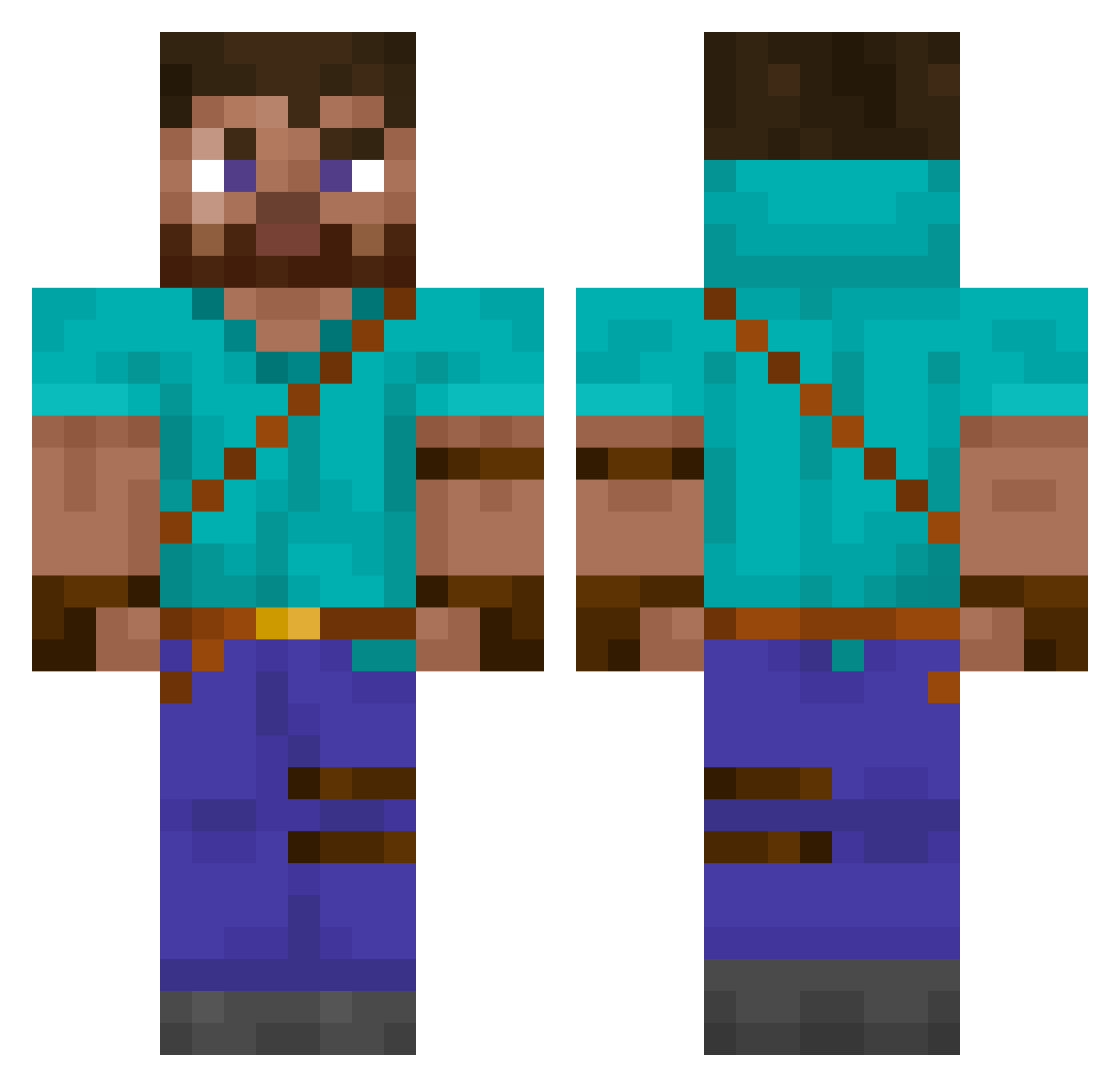RaleBale Minecraft skin, front and back view