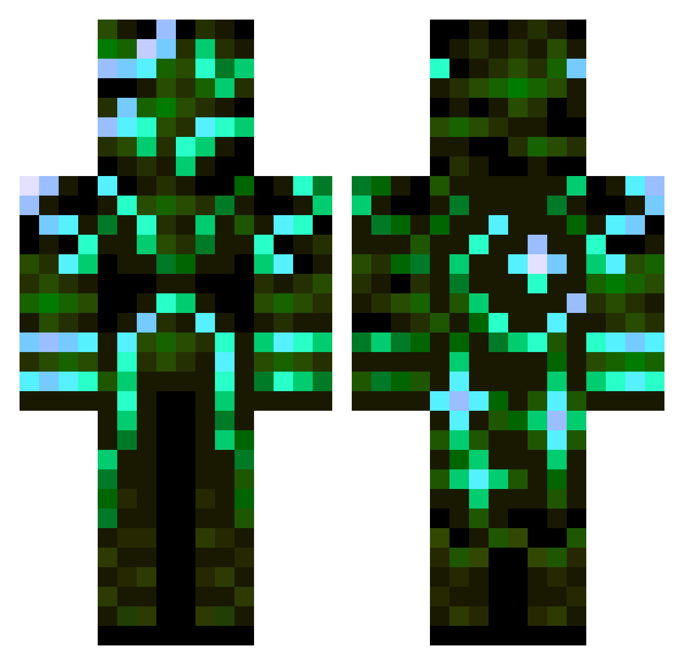 FmemeF Minecraft skin, front and back view