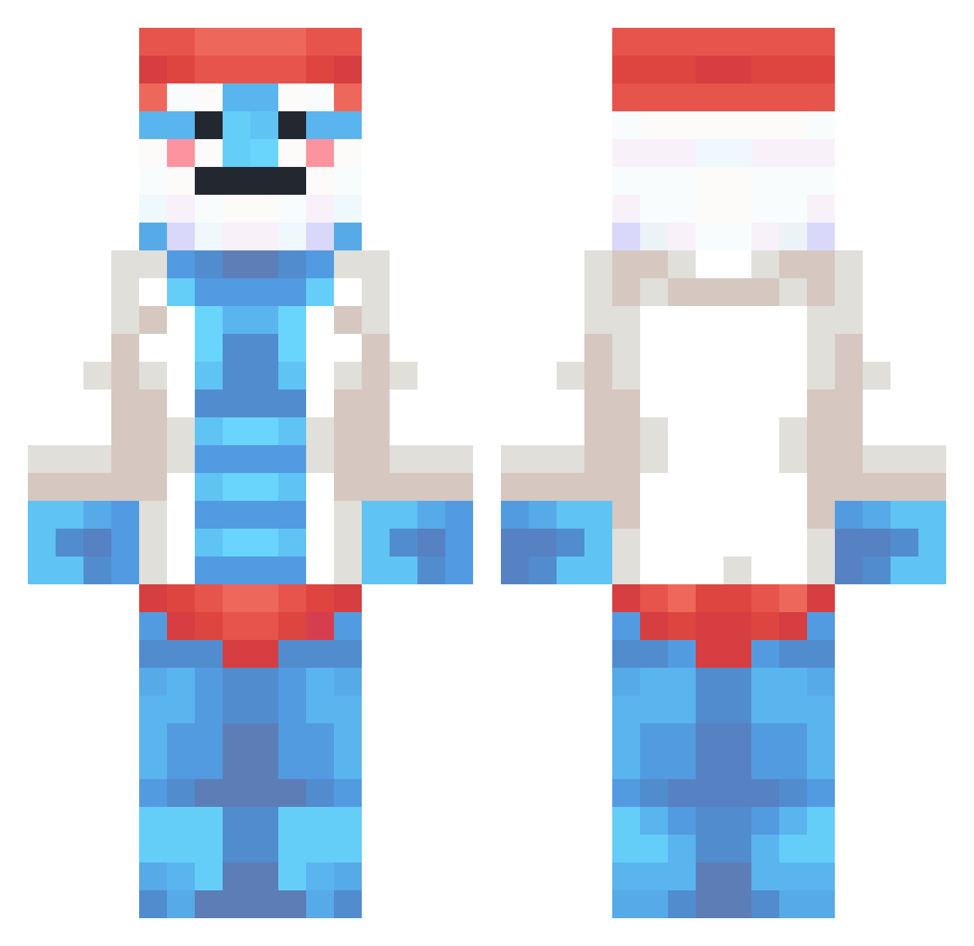 Doniship Minecraft skin, front and back view