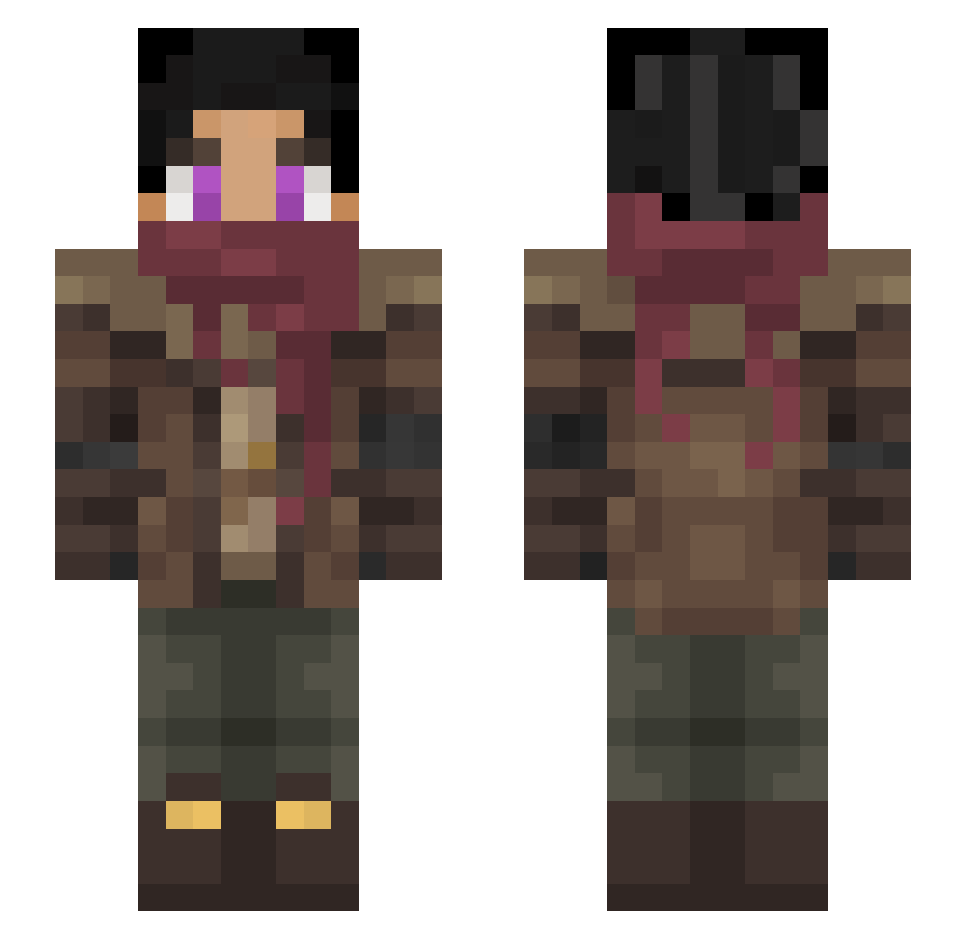 pointing123 Minecraft skin, front and back view