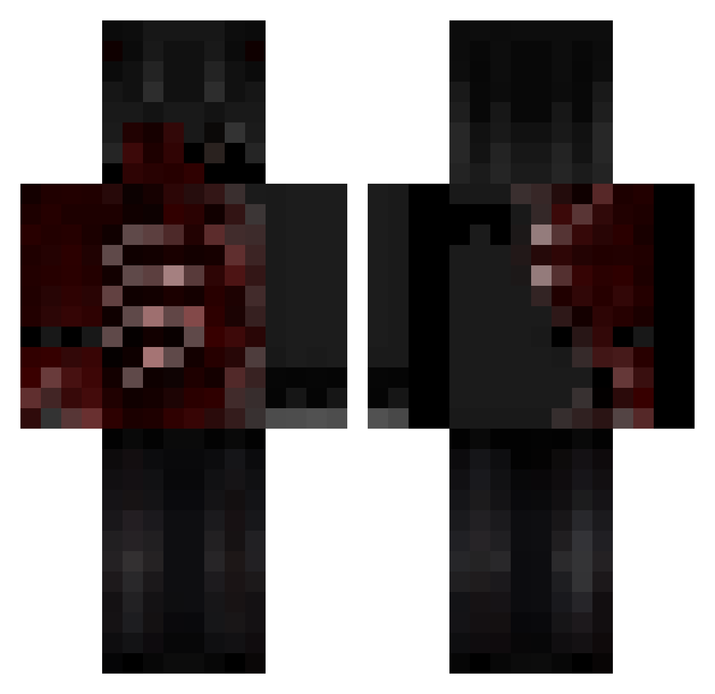 NevermindBG Minecraft skin, front and back view