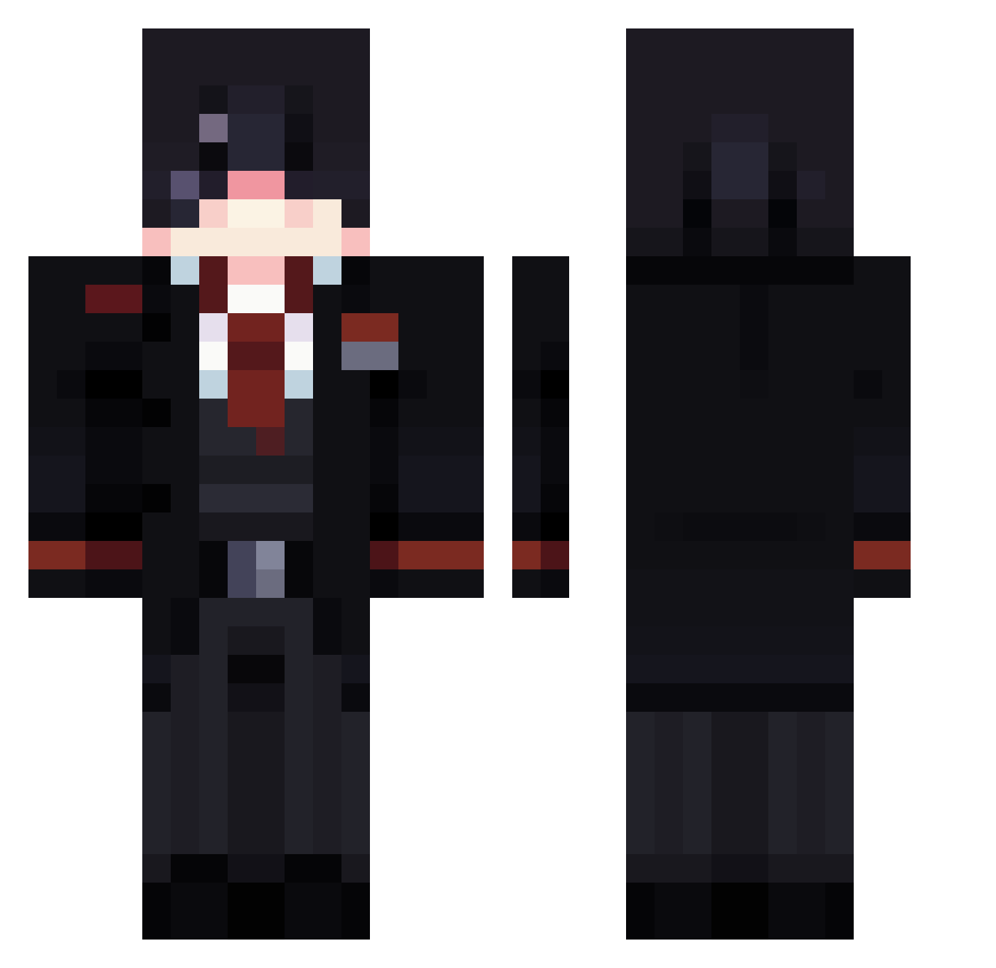 ryanxddix Minecraft skin, front and back view