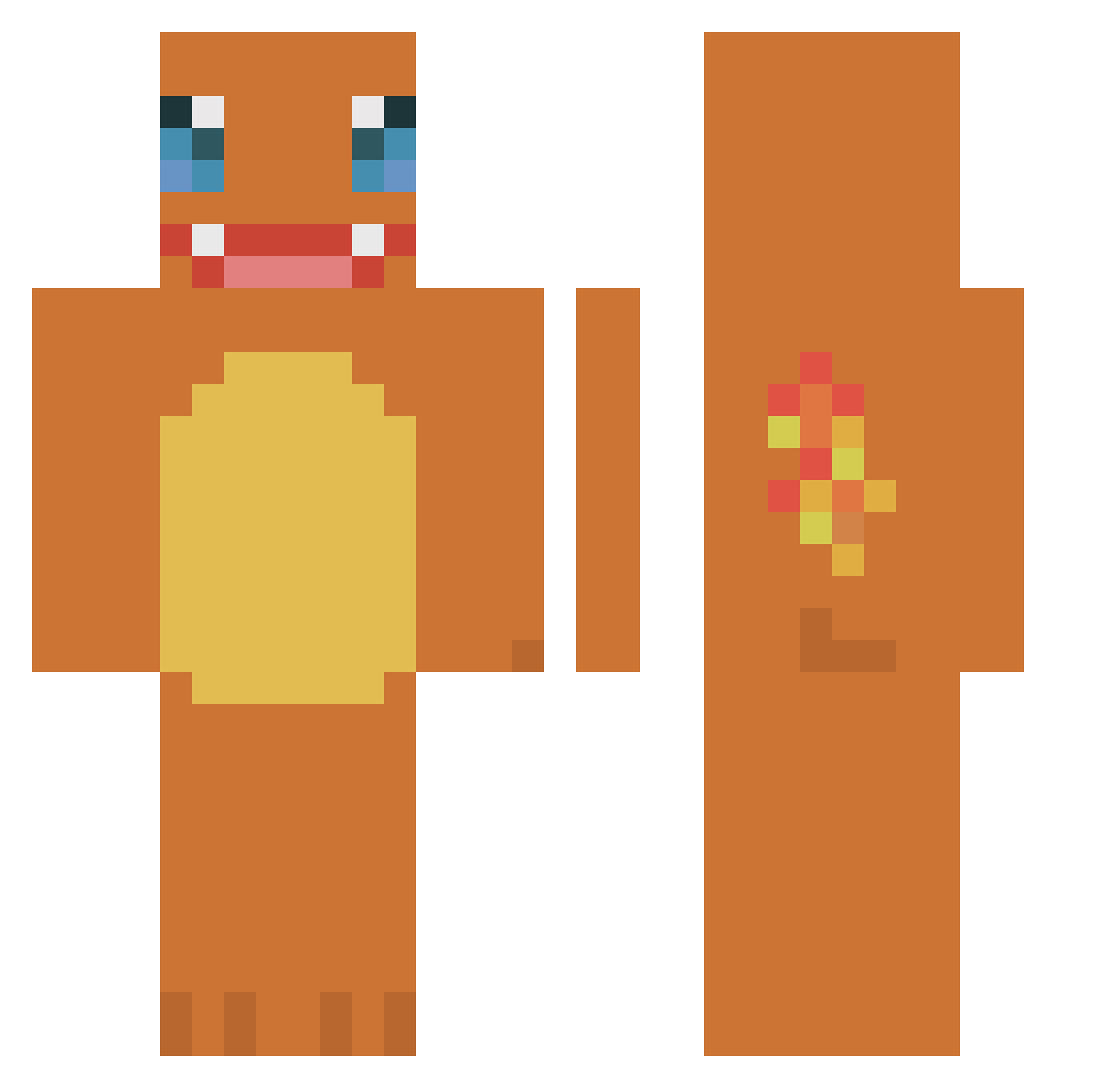 ummoooo Minecraft skin, front and back view