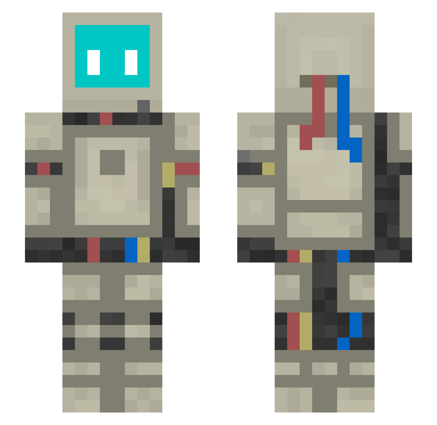 tscannon Minecraft skin, front and back view