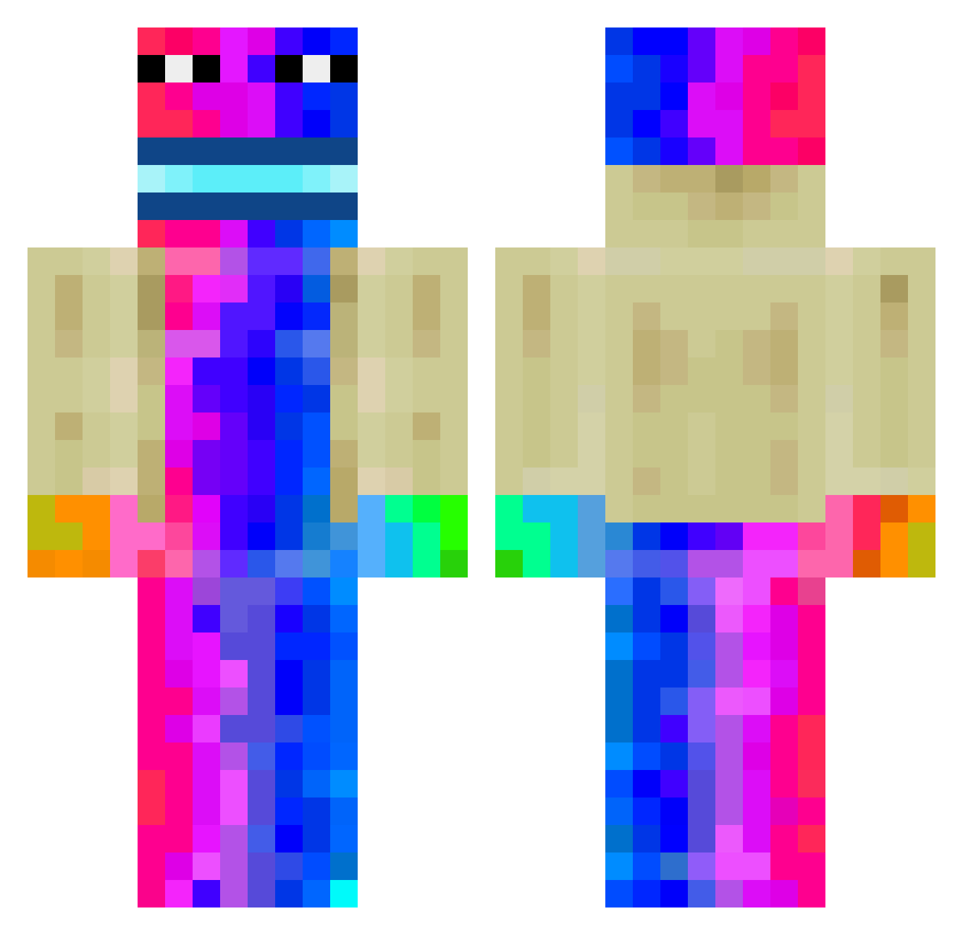 UneLubillulle Minecraft skin, front and back view