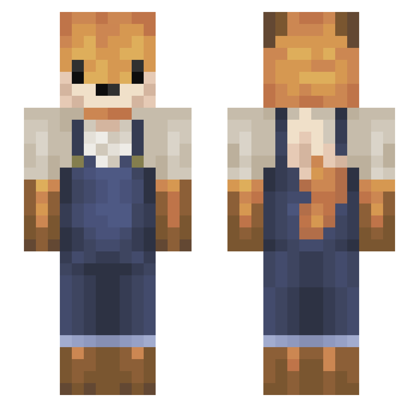 Sp1rits Minecraft skin, front and back view