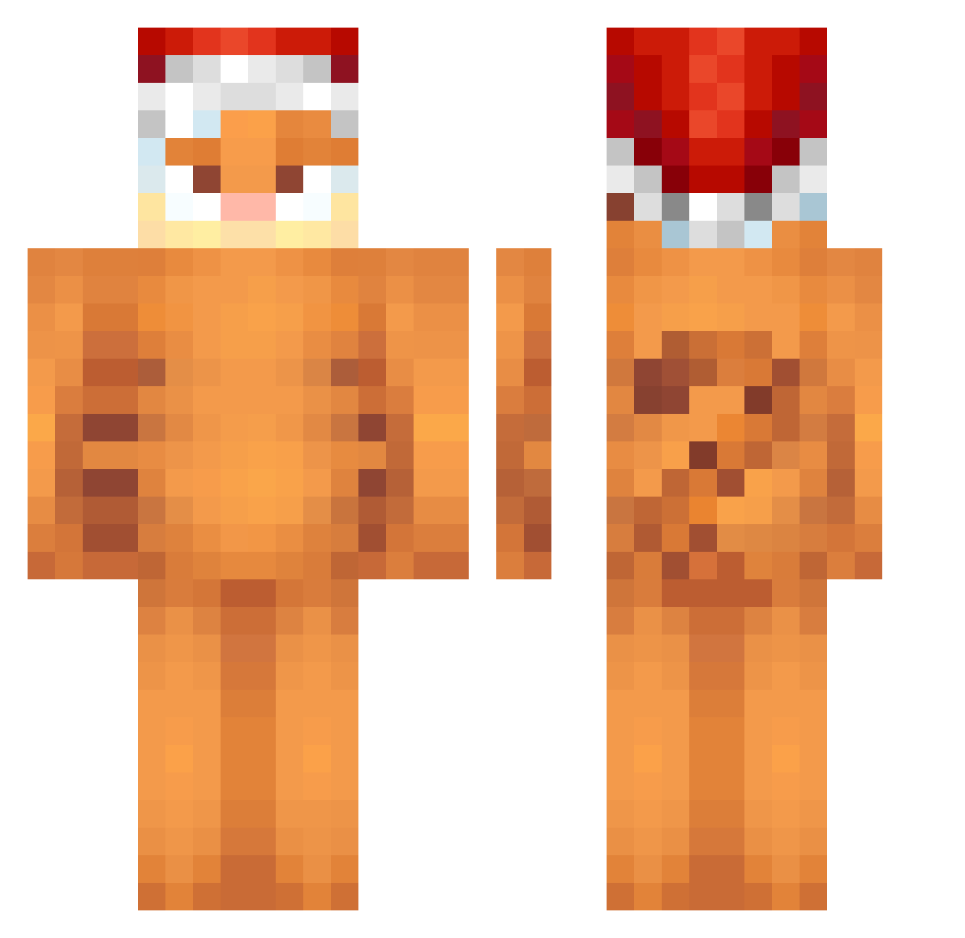 Squantrix Minecraft skin, front and back view