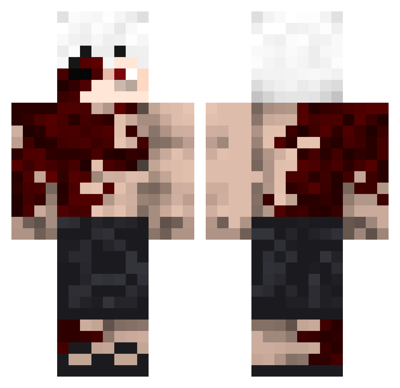 candwBDF Minecraft skin, front and back view