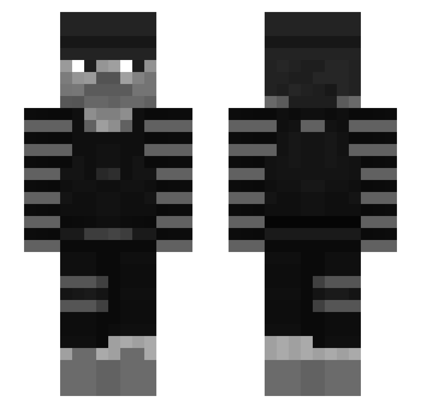 Duchebaq Minecraft skin, front and back view