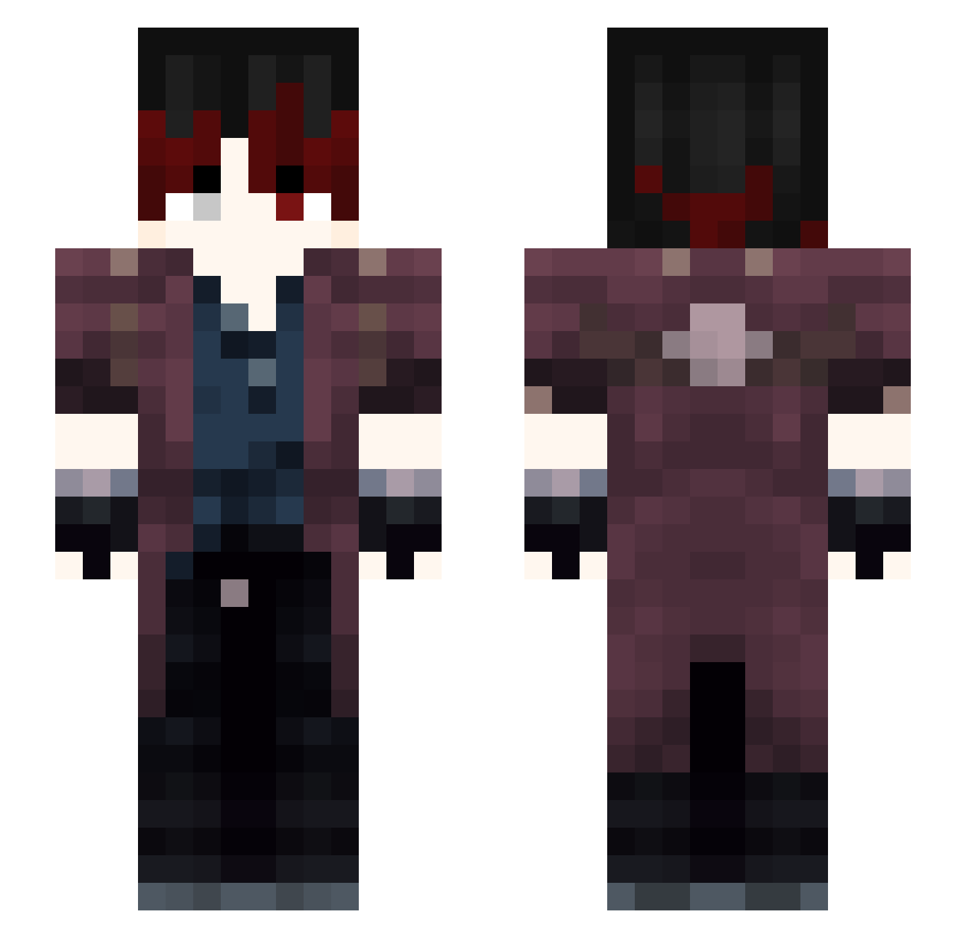 ZuanXX Minecraft skin, front and back view