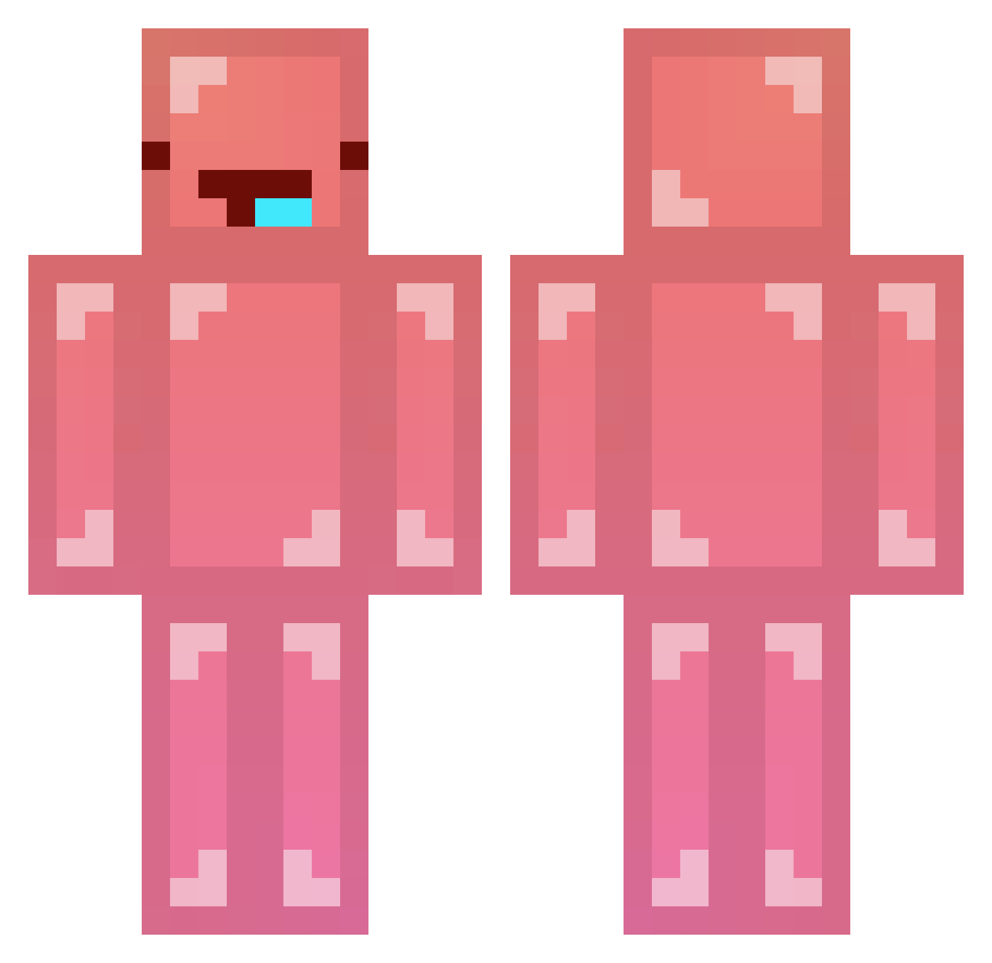 lobster_fry Minecraft skin, front and back view