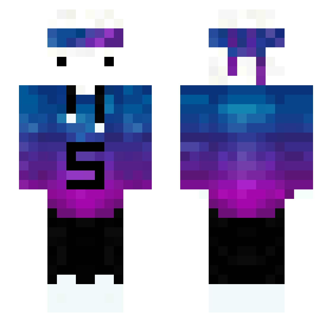 NicoleCS Minecraft skin, front and back view