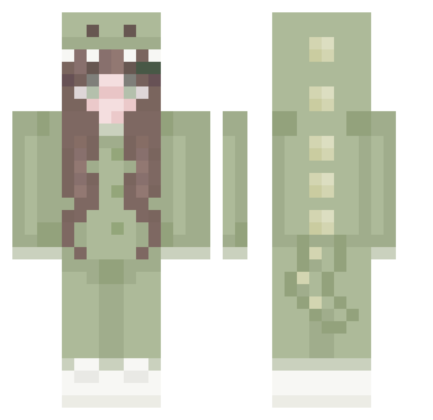 starrypansies Minecraft skin, front and back view