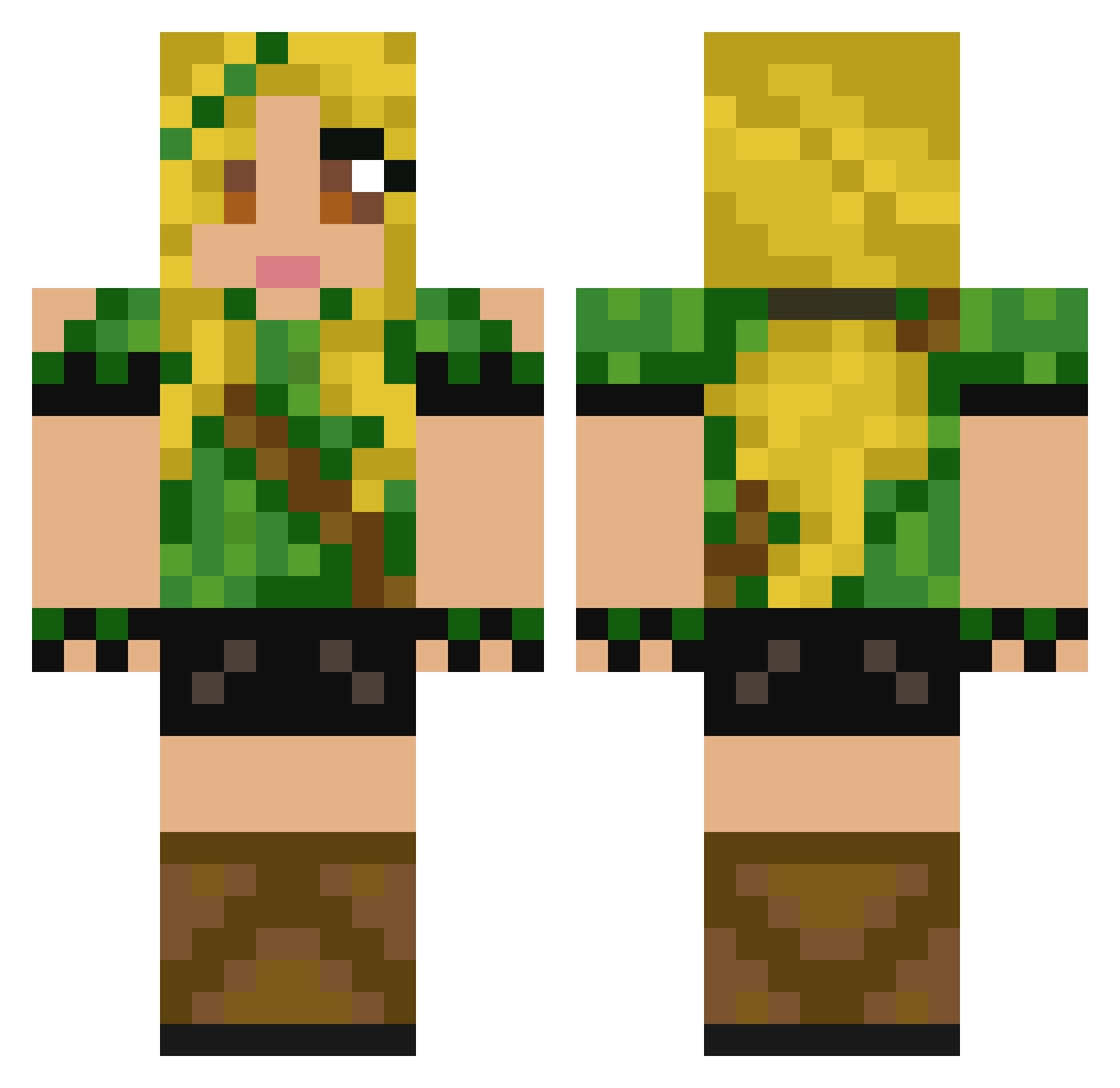 Anury Minecraft skin, front and back view