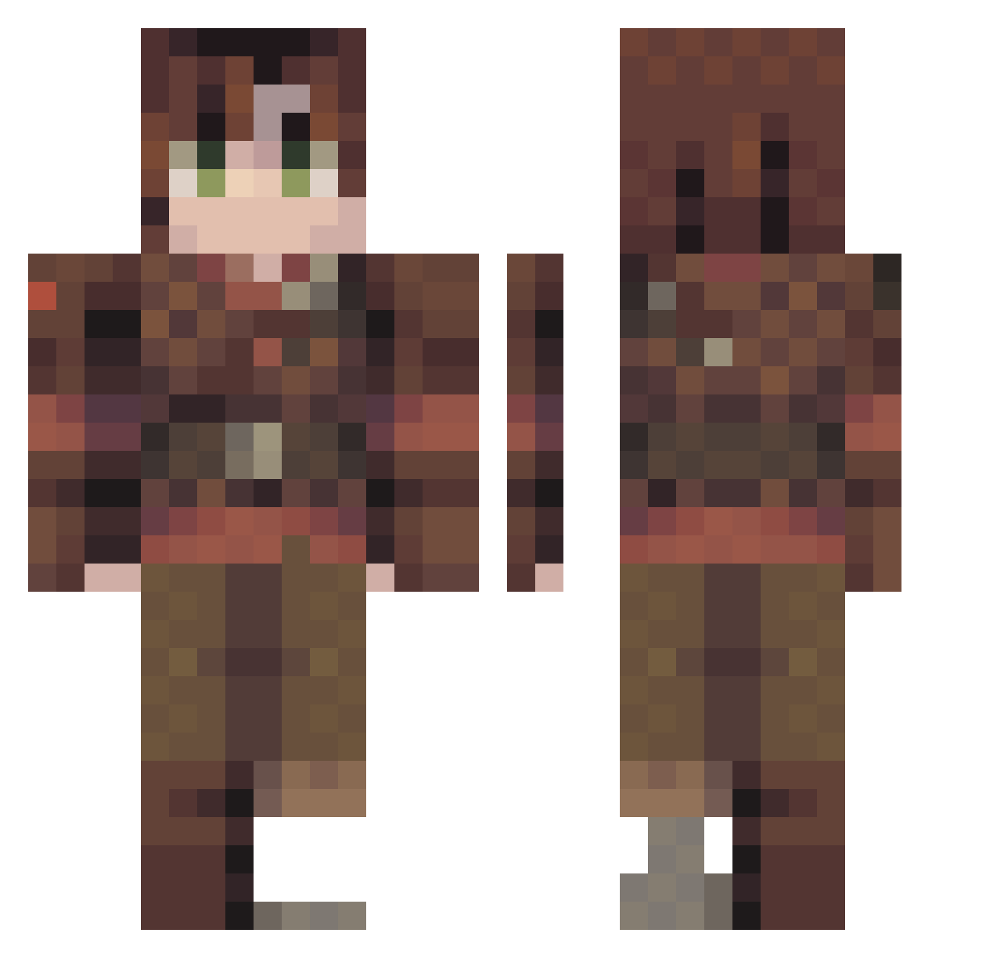 Rishiiii Minecraft skin, front and back view