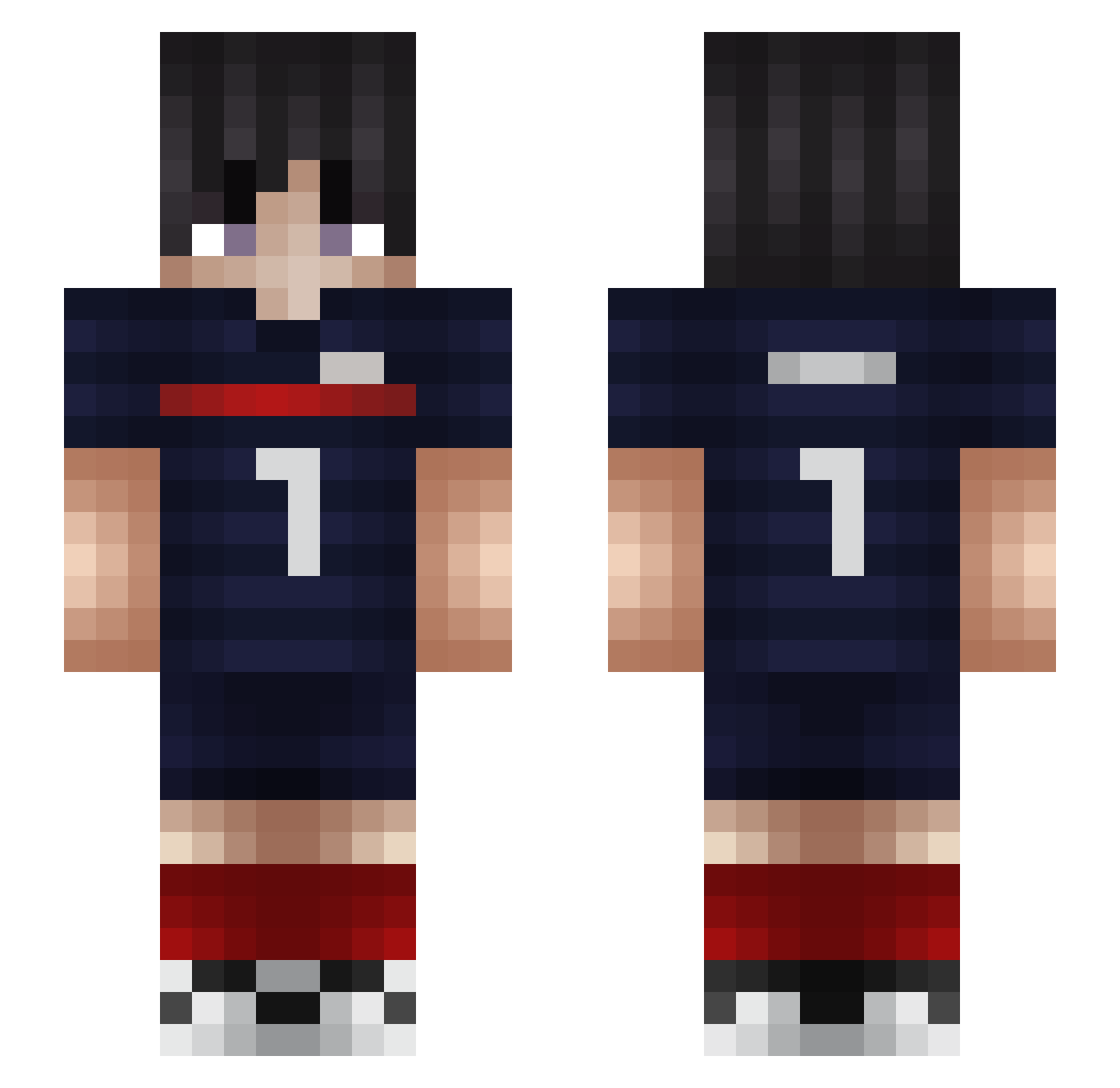 Keewui Minecraft skin, front and back view