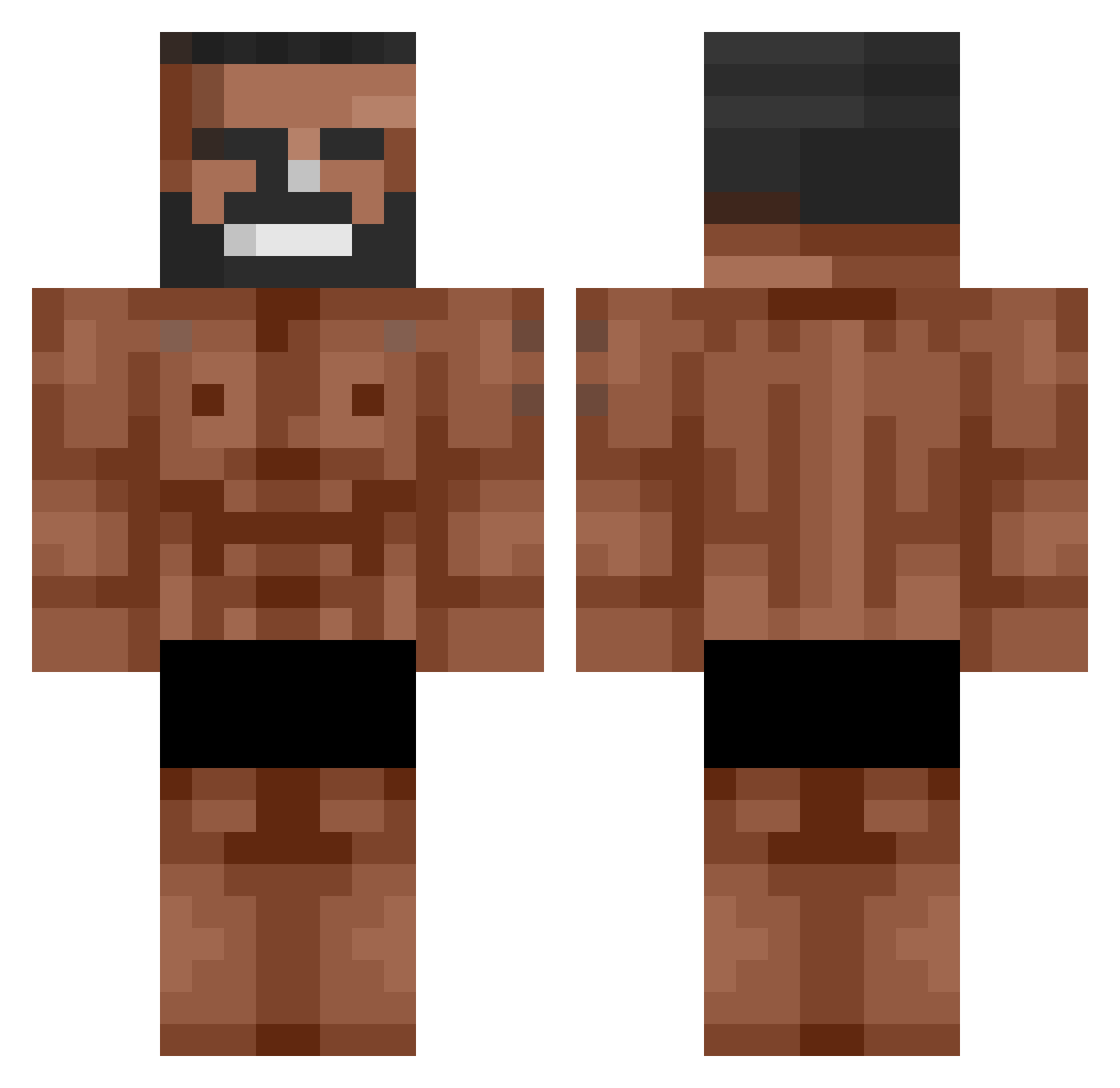 Snoligoster Minecraft skin, front and back view