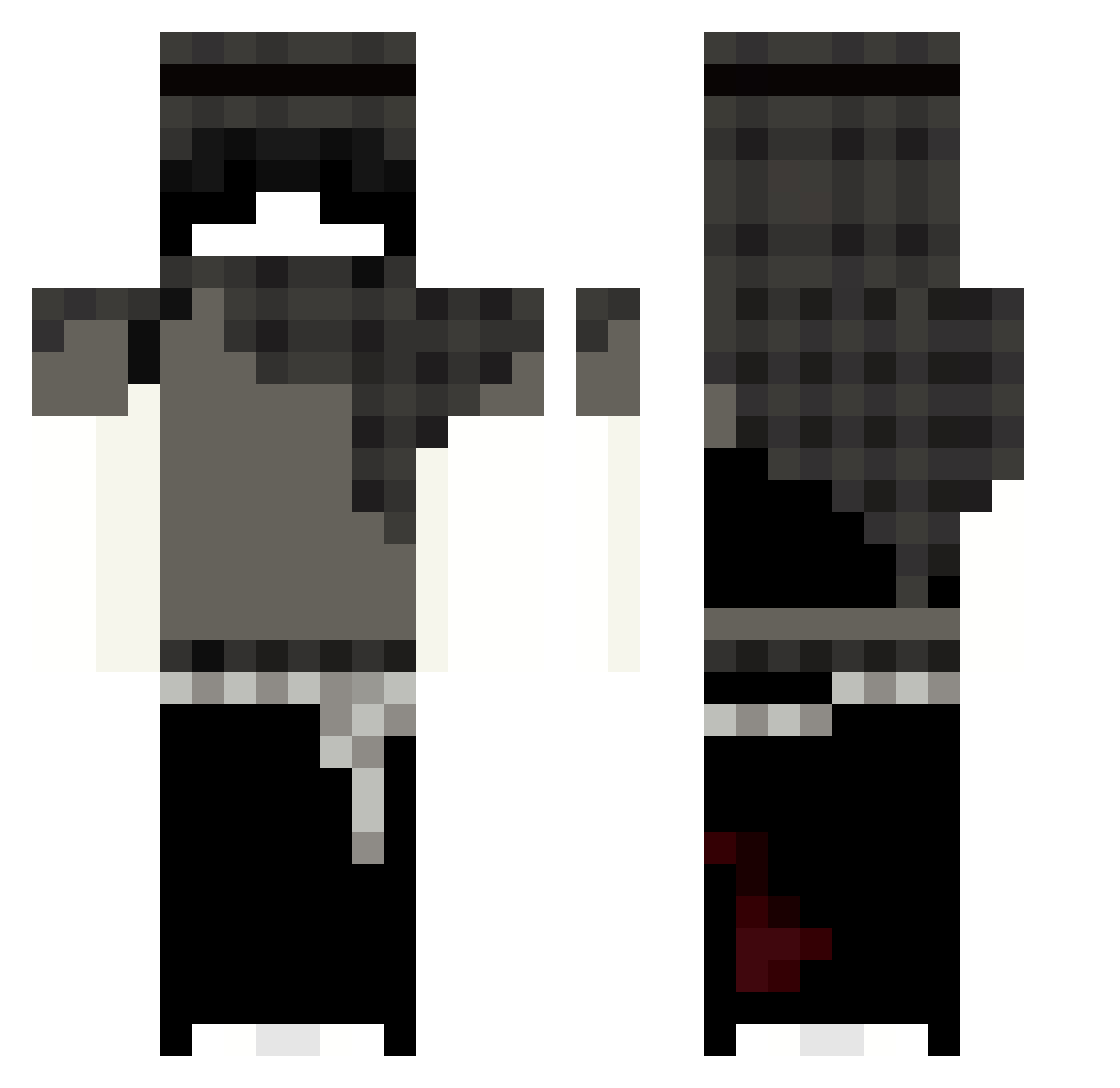 Awfltime Minecraft skin, front and back view