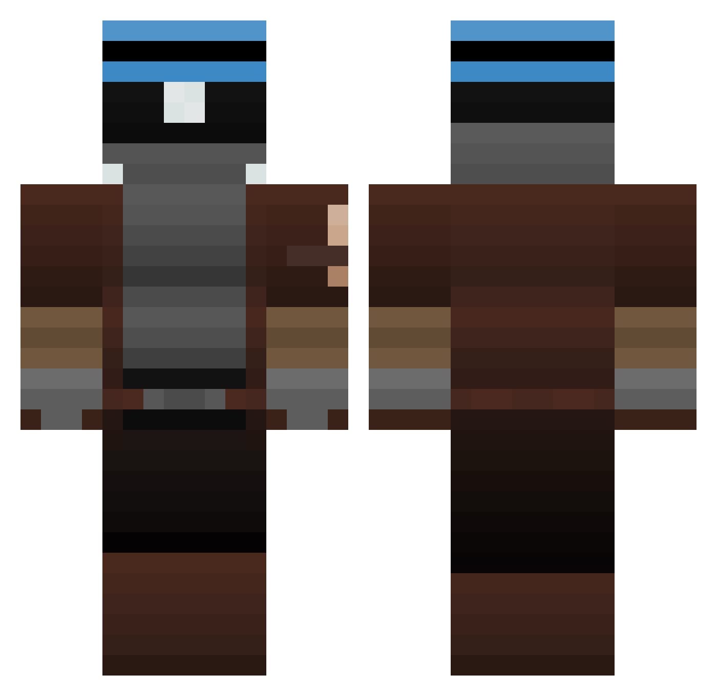 Yoirk Minecraft skin, front and back view