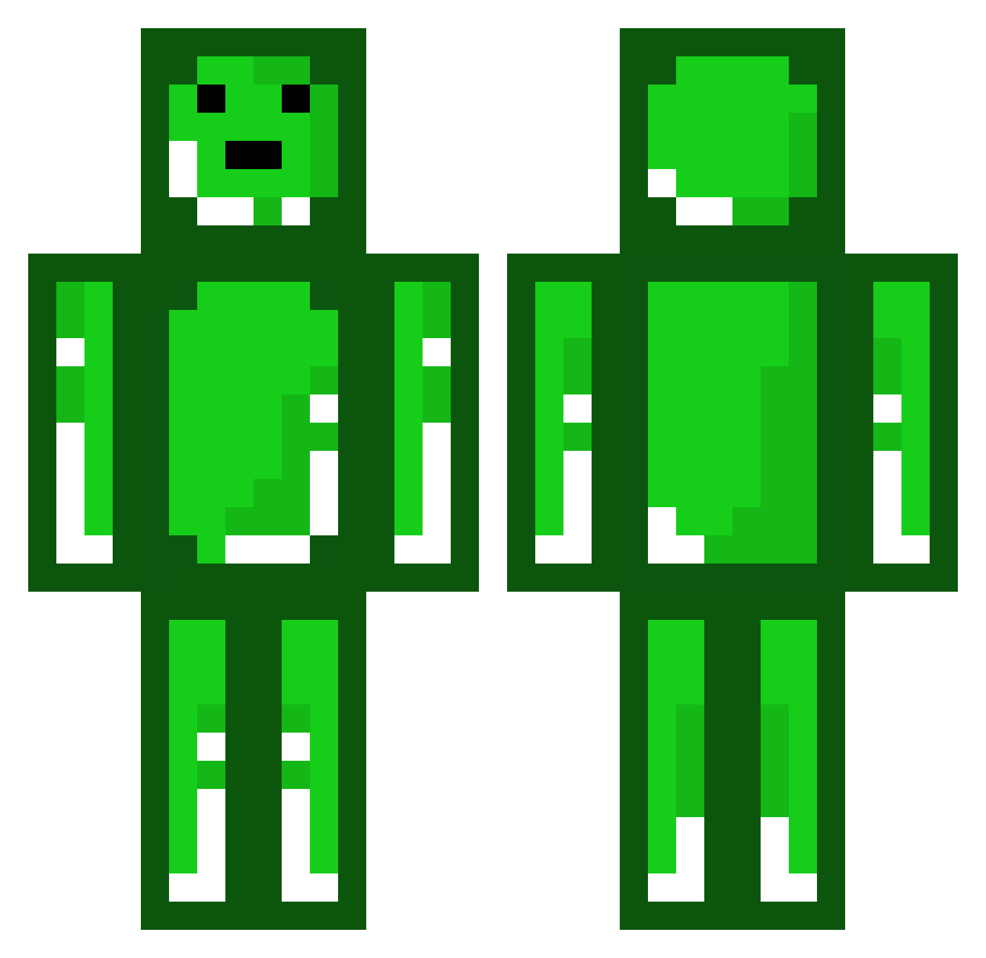technoneon Minecraft skin, front and back view