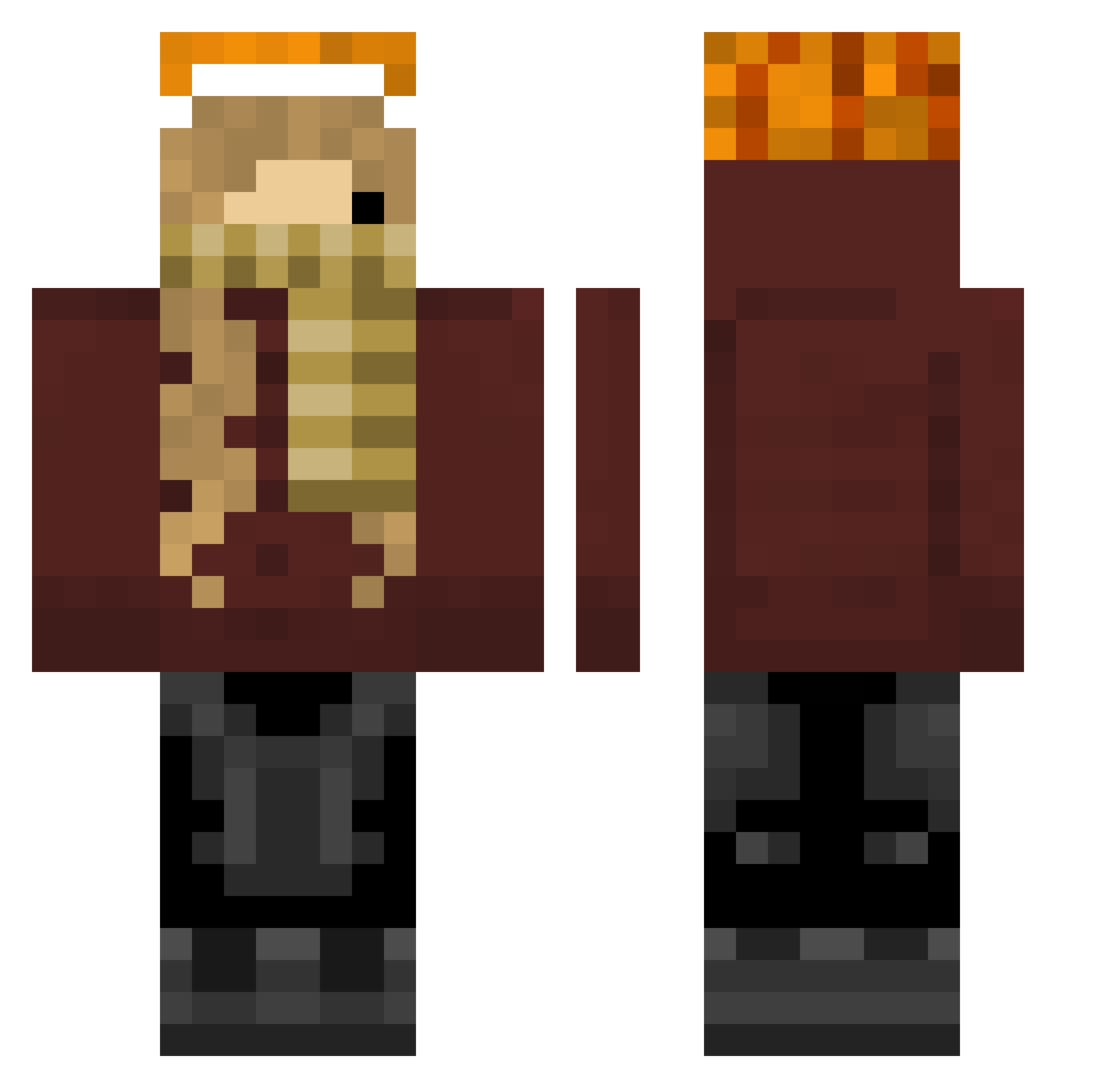 Kunstmika Minecraft skin, front and back view