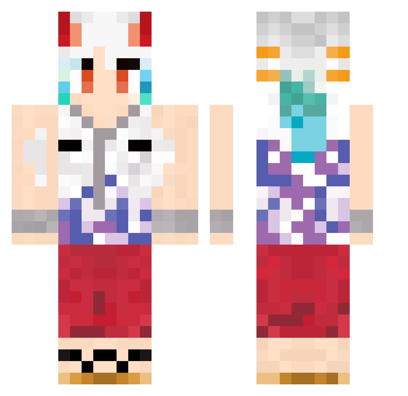 suucree Minecraft skin, front and back view