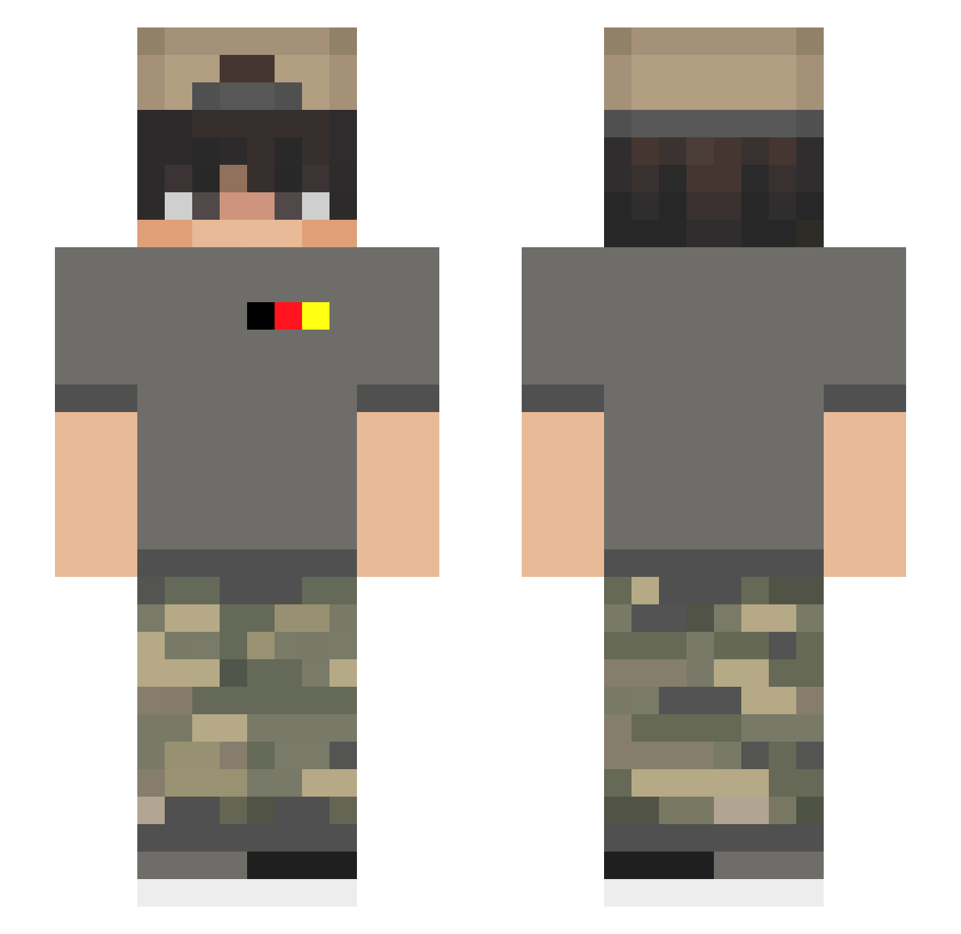 HabdxchLieb Minecraft skin, front and back view