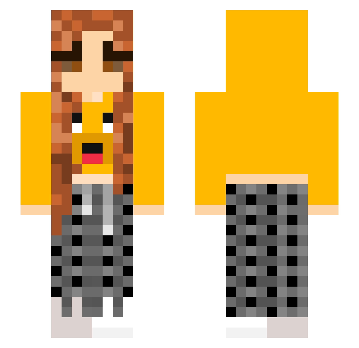 gamitacraft Minecraft skin, front and back view
