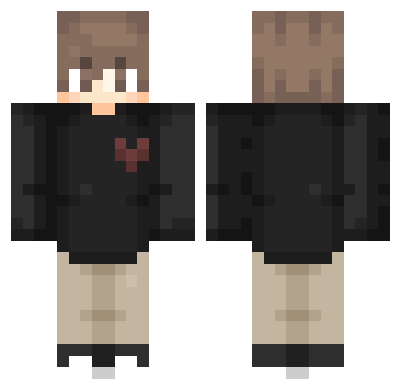 Advantageous Minecraft skin, front and back view