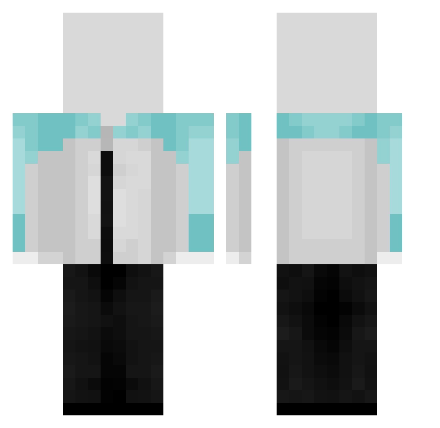 Purgatorry Minecraft skin, front and back view