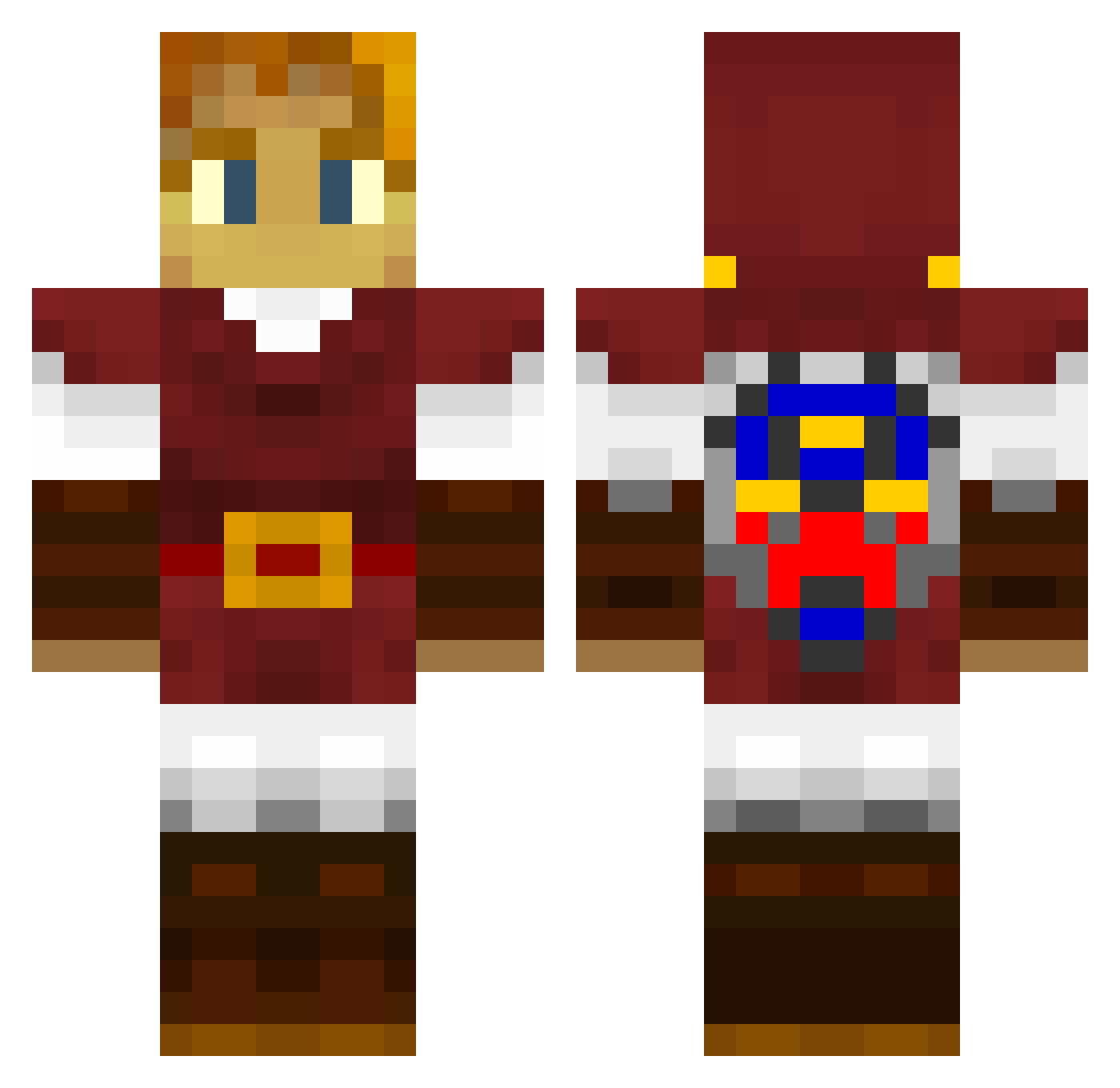 Tegmina Minecraft skin, front and back view