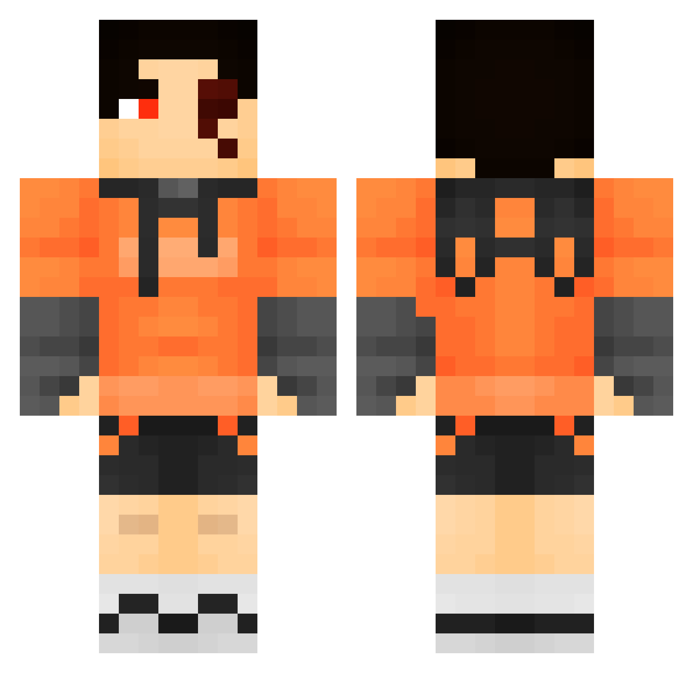 Ezafflnn Minecraft skin, front and back view