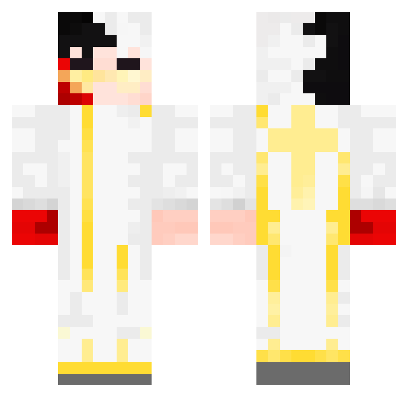 sandrolik Minecraft skin, front and back view