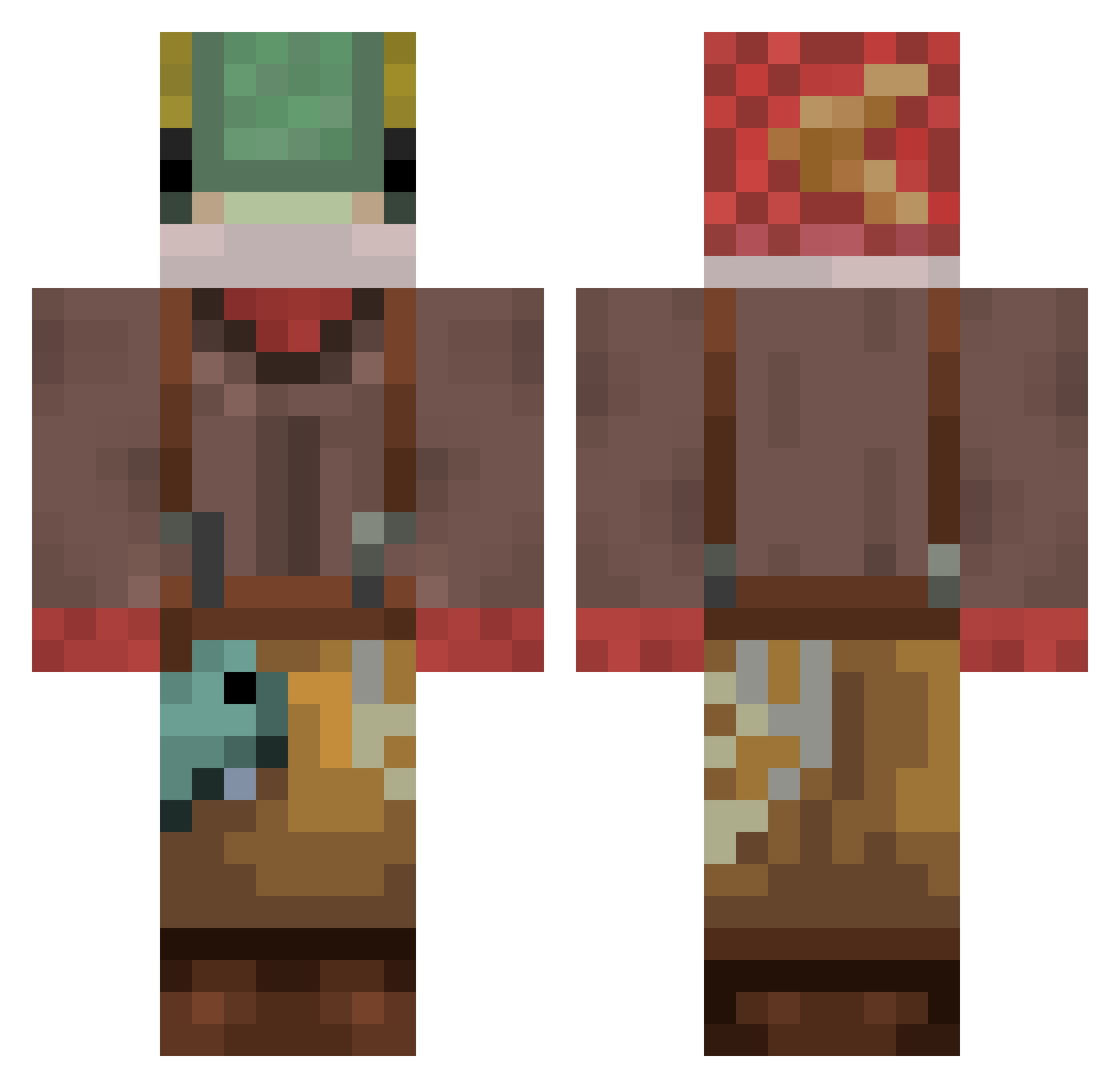 UndercoverSalmon Minecraft skin, front and back view