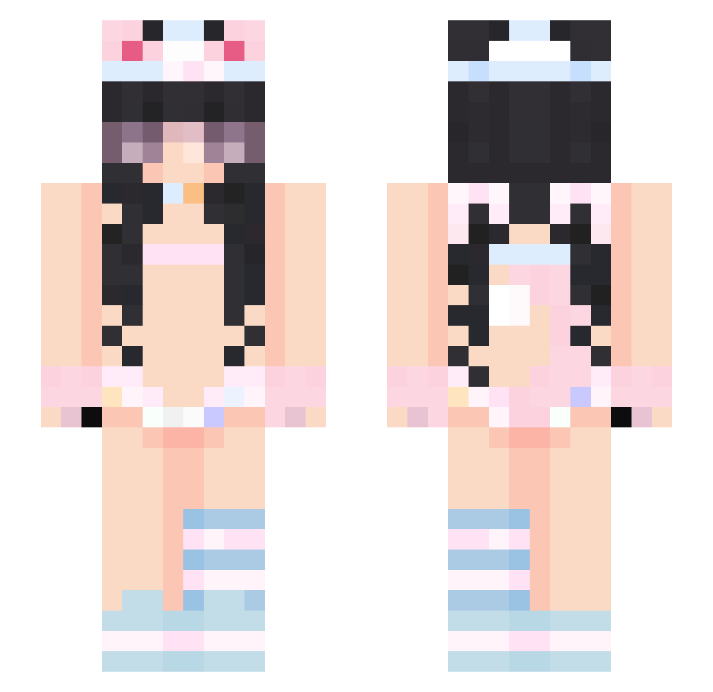 yihk Minecraft skin, front and back view