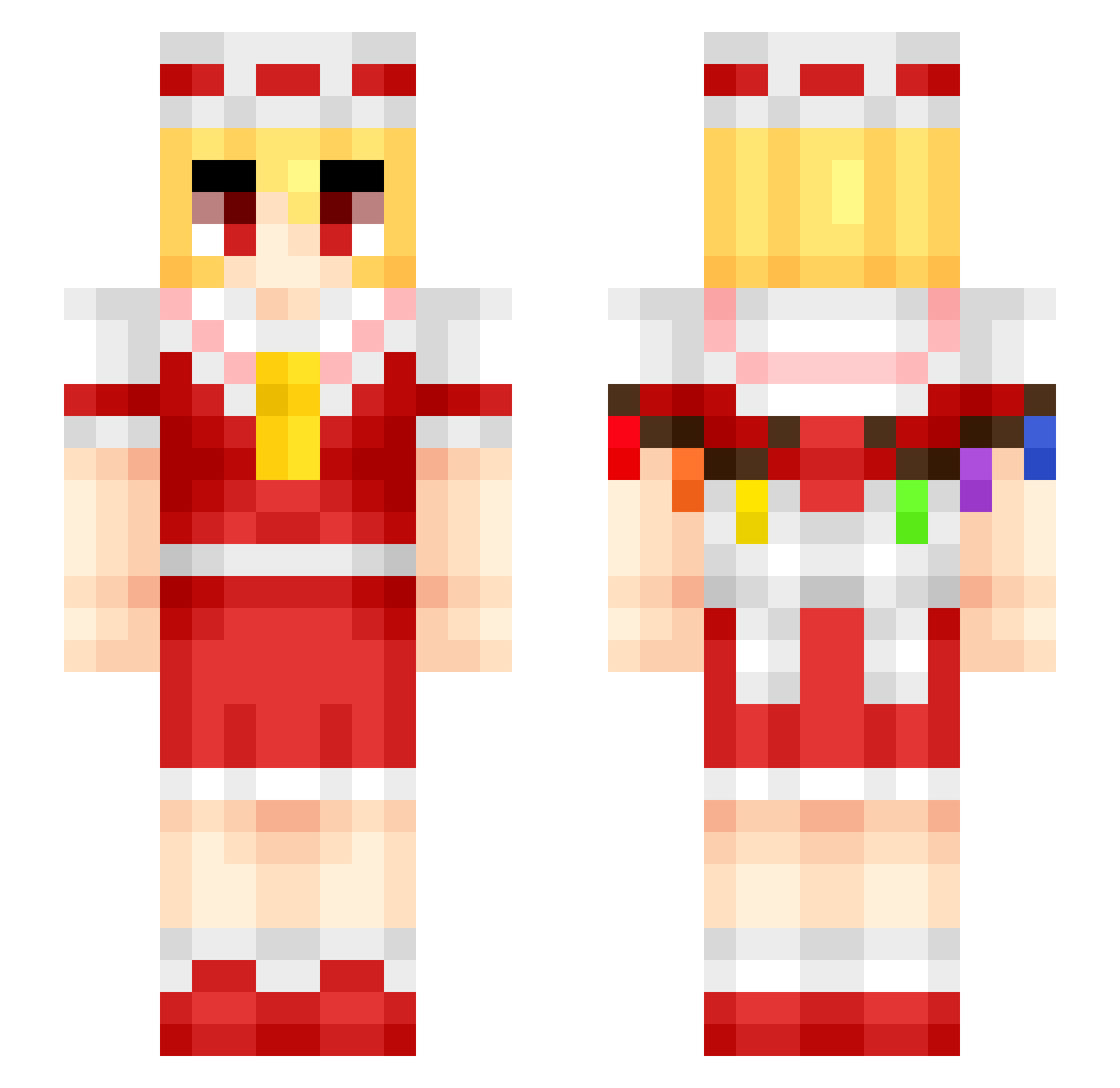 PvPMegaNoob Minecraft skin, front and back view