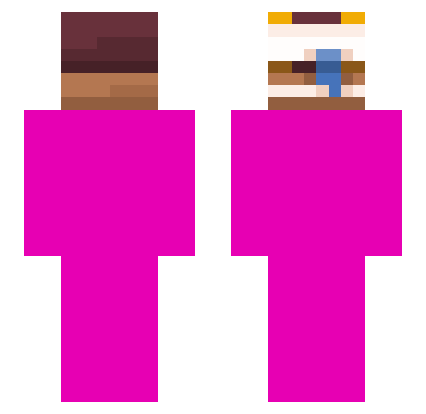 Deraemei Minecraft skin, front and back view
