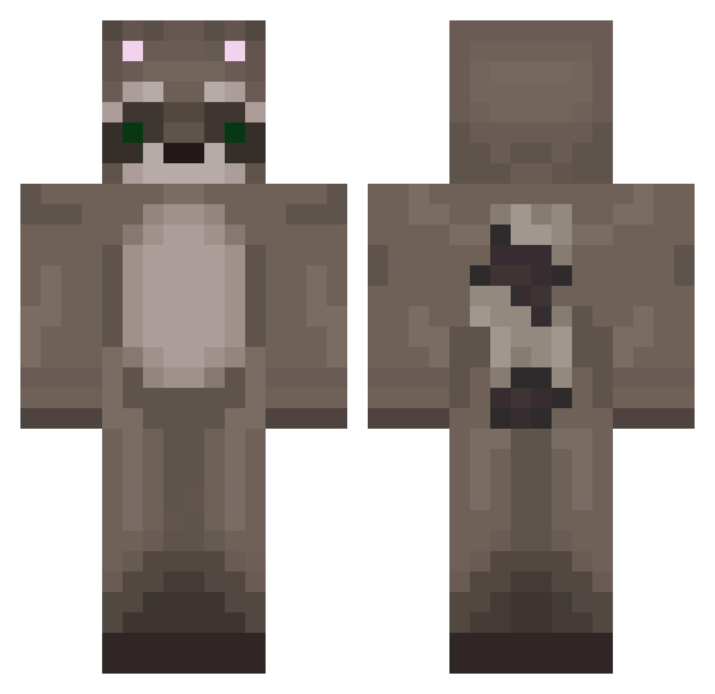 xnaht1 Minecraft skin, front and back view