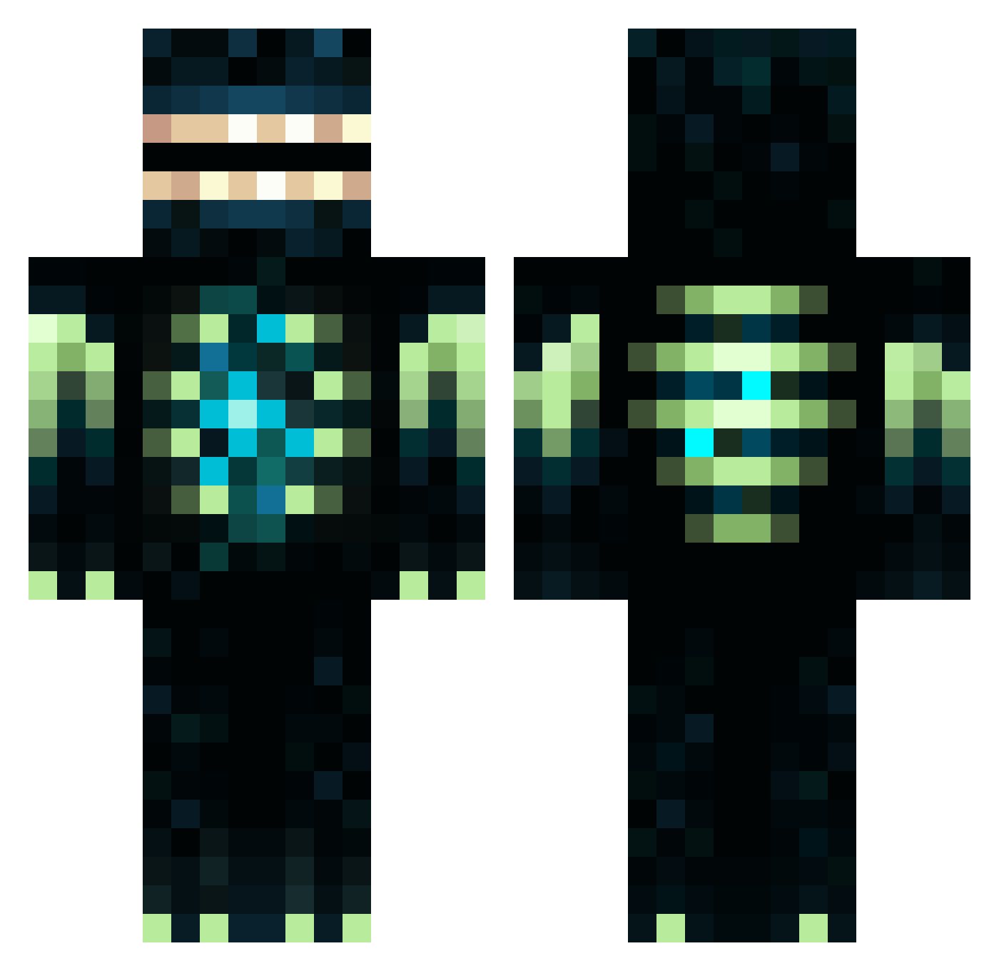 EctroSurge Minecraft skin, front and back view