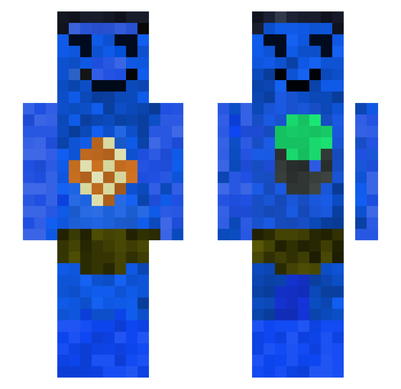Johnderik Minecraft skin, front and back view
