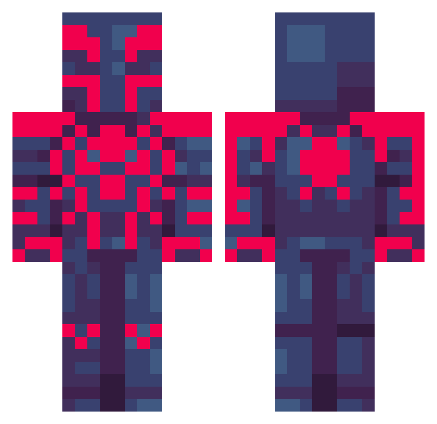 Lirx36 Minecraft skin, front and back view