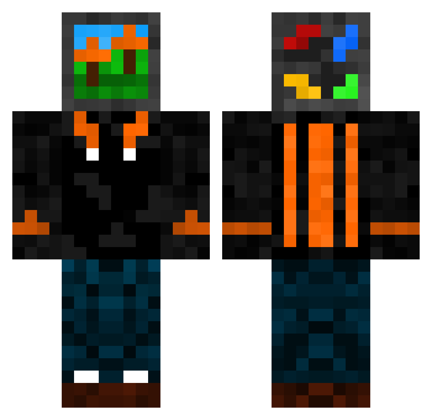 NikoJcraft Minecraft skin, front and back view