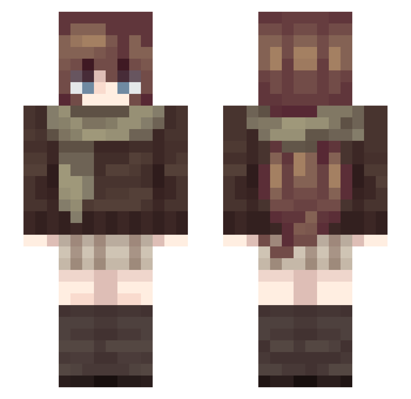 newtonlunaire Minecraft skin, front and back view