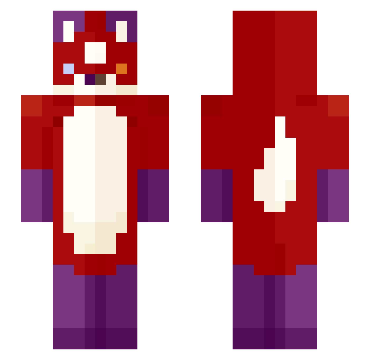 Sancakes Minecraft skin, front and back view