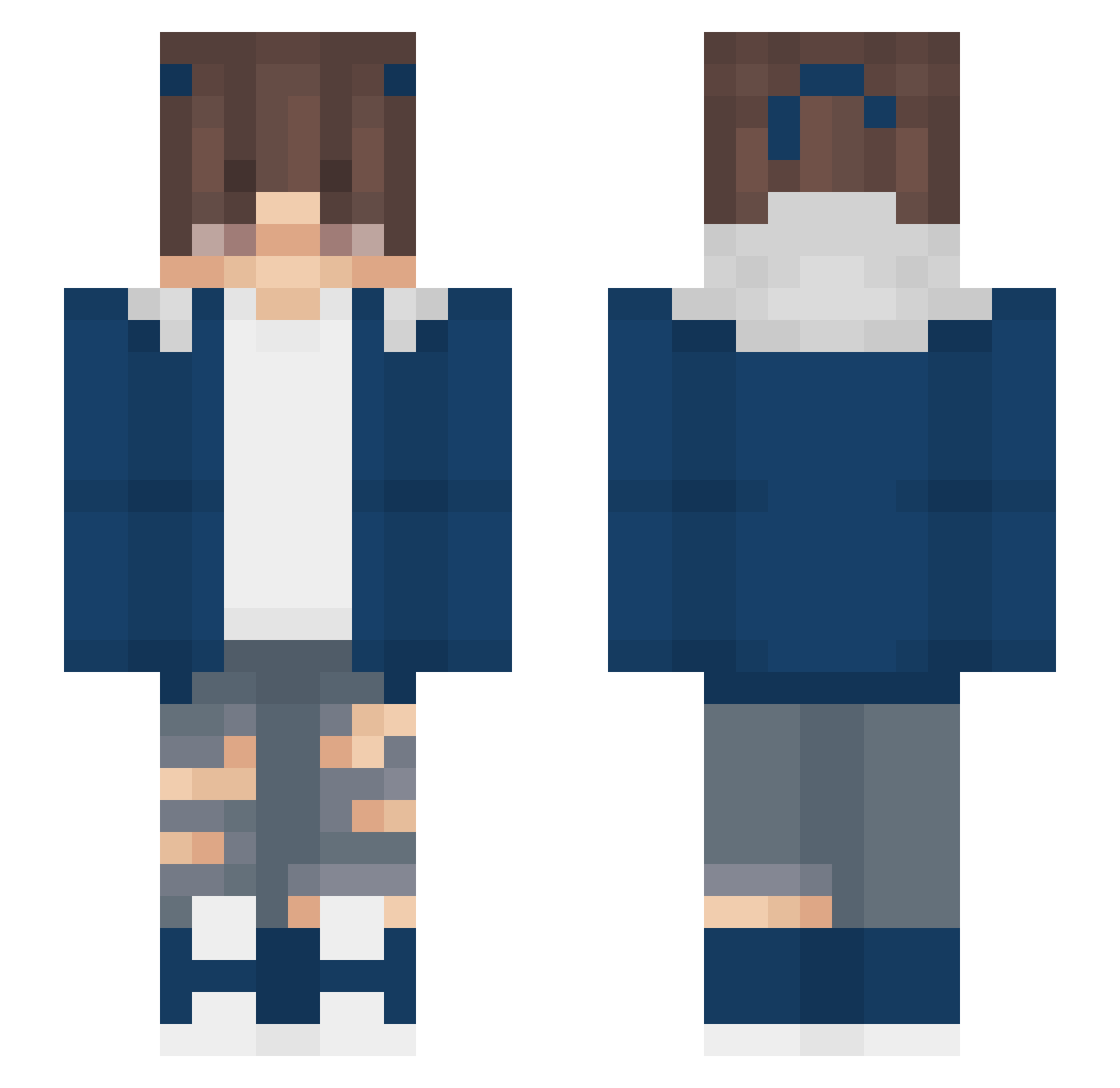 Prqtik Minecraft skin, front and back view