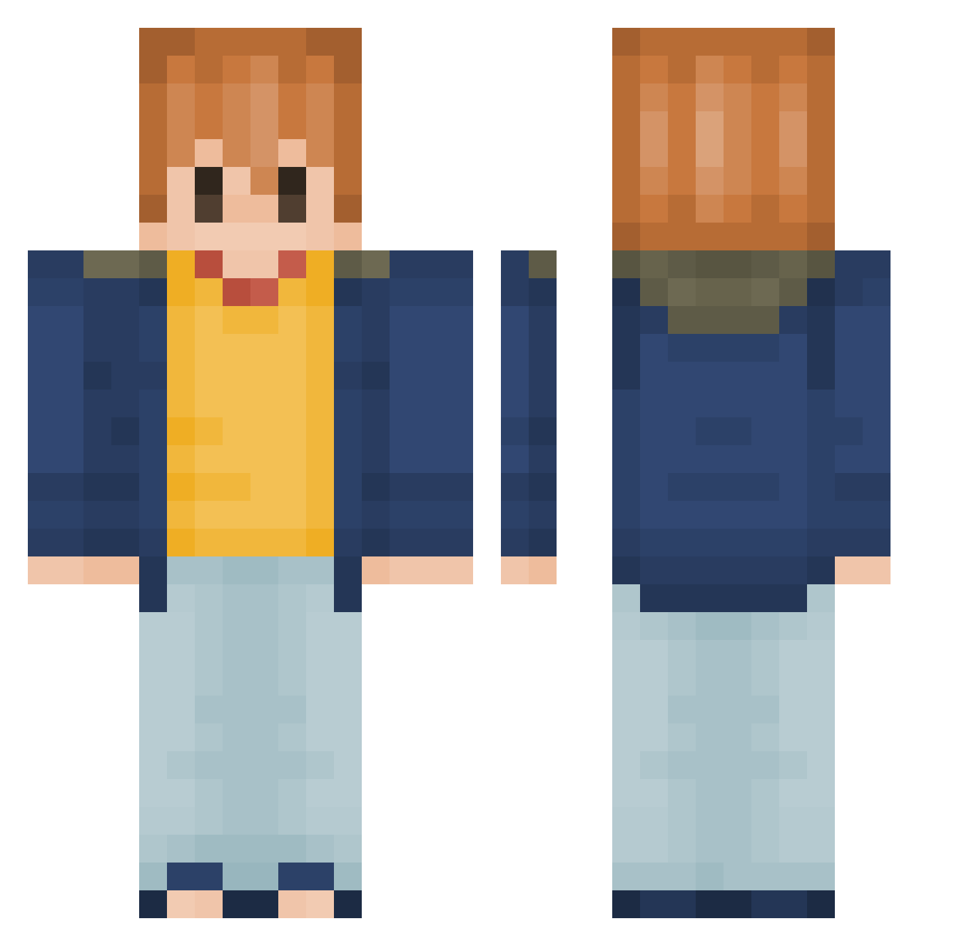 Renk4 Minecraft skin, front and back view