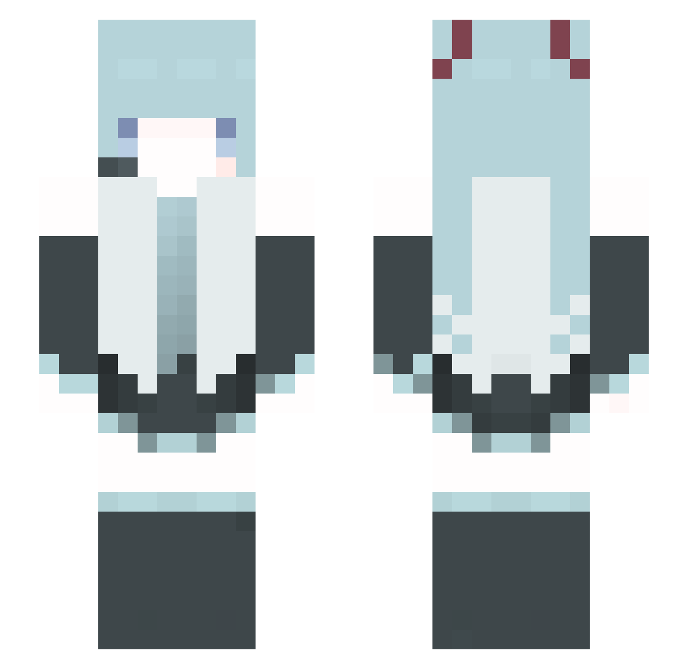 WFilzyX Minecraft skin, front and back view